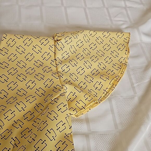 Vintage 1960s Custom-Made Women's Maxi Dress With Bell Short Sleeves Yellow Med - Picture 16 of 16